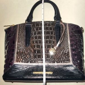 BRAHMIN NWT Med Duxbury Ironwood Alzette, Orig. $315, save $55 Black/Silver/Grey